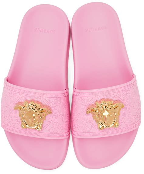 limited edition pink versace slides|light pink Versace slides.